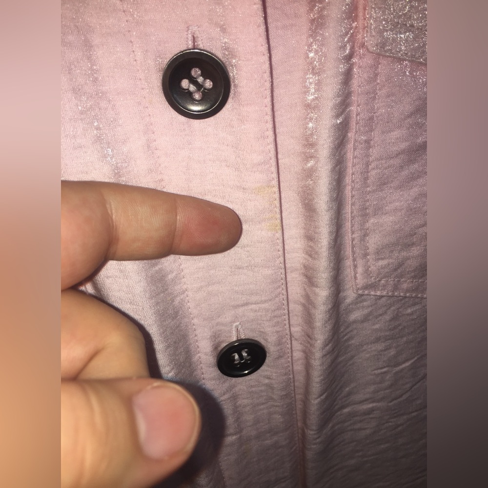 Chico’s | Women’s Pale Pink Shimmer Button Down Jacket - Picture 7 of 13